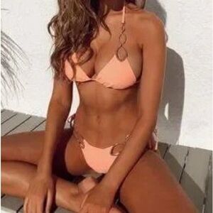 Beach Bunny Sorbet Bikini Triangle Top with Ring Accents